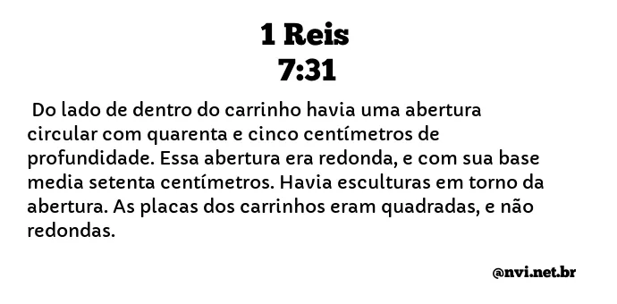 1 REIS 7:31 NVI NOVA VERSÃO INTERNACIONAL