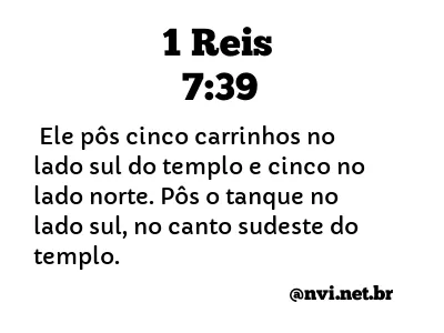 1 REIS 7:39 NVI NOVA VERSÃO INTERNACIONAL