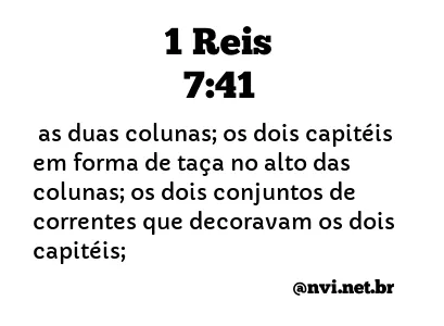 1 REIS 7:41 NVI NOVA VERSÃO INTERNACIONAL