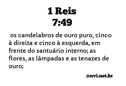 1 REIS 7:49 NVI NOVA VERSÃO INTERNACIONAL