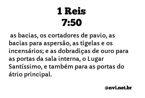 1 REIS 7:50 NVI NOVA VERSÃO INTERNACIONAL