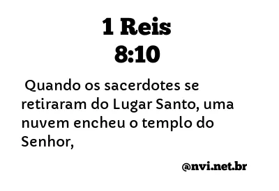 1 REIS 8:10 NVI NOVA VERSÃO INTERNACIONAL