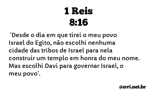 1 REIS 8:16 NVI NOVA VERSÃO INTERNACIONAL