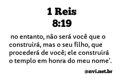 1 REIS 8:19 NVI NOVA VERSÃO INTERNACIONAL