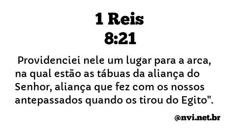 1 REIS 8:21 NVI NOVA VERSÃO INTERNACIONAL