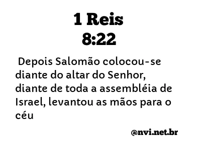 1 REIS 8:22 NVI NOVA VERSÃO INTERNACIONAL