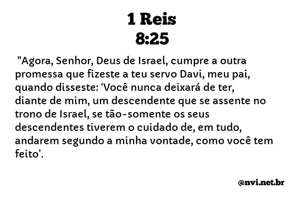 1 REIS 8:25 NVI NOVA VERSÃO INTERNACIONAL