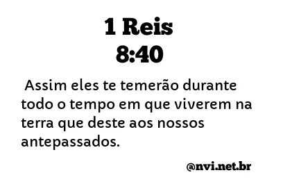 1 REIS 8:40 NVI NOVA VERSÃO INTERNACIONAL