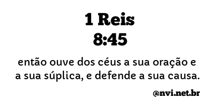 1 REIS 8:45 NVI NOVA VERSÃO INTERNACIONAL