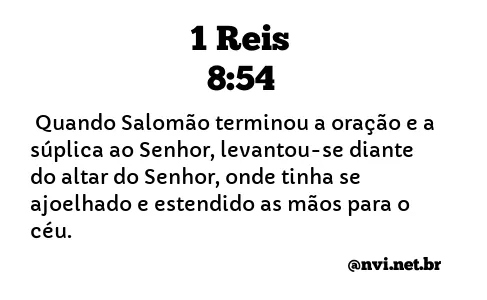 1 REIS 8:54 NVI NOVA VERSÃO INTERNACIONAL