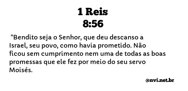 1 REIS 8:56 NVI NOVA VERSÃO INTERNACIONAL