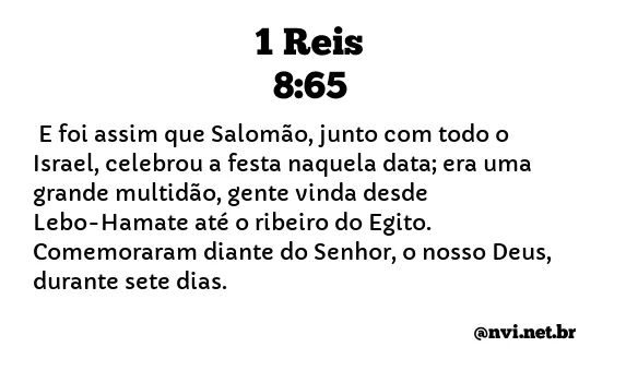 1 REIS 8:65 NVI NOVA VERSÃO INTERNACIONAL