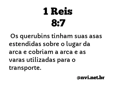 1 REIS 8:7 NVI NOVA VERSÃO INTERNACIONAL