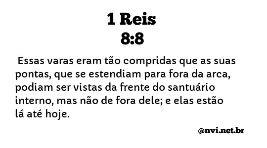 1 REIS 8:8 NVI NOVA VERSÃO INTERNACIONAL