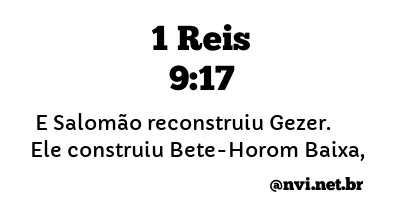 1 REIS 9:17 NVI NOVA VERSÃO INTERNACIONAL