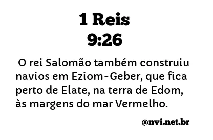 1 REIS 9:26 NVI NOVA VERSÃO INTERNACIONAL