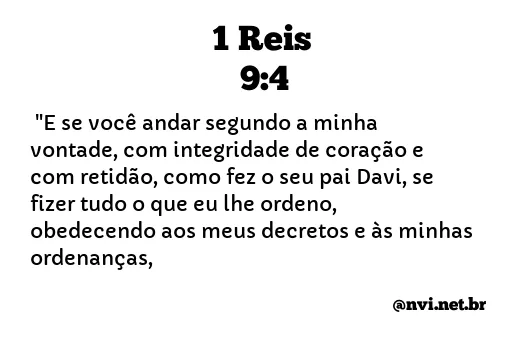 1 REIS 9:4 NVI NOVA VERSÃO INTERNACIONAL