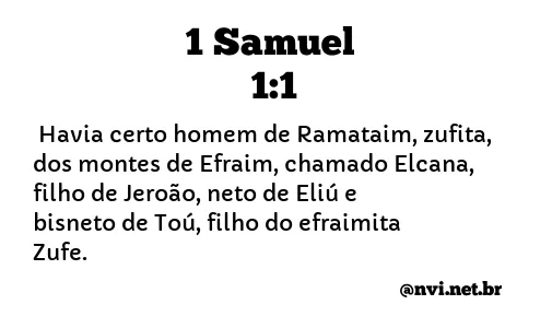 1 SAMUEL 1:1 NVI NOVA VERSÃO INTERNACIONAL