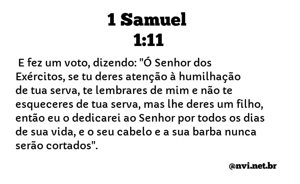 1 SAMUEL 1:11 NVI NOVA VERSÃO INTERNACIONAL