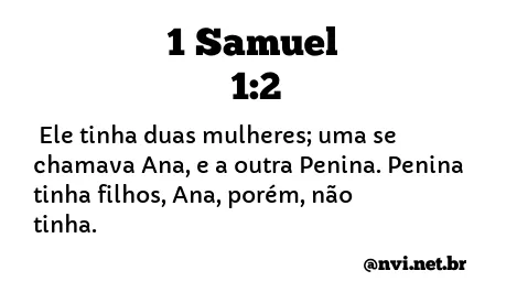 1 SAMUEL 1:2 NVI NOVA VERSÃO INTERNACIONAL