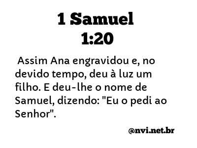 1 SAMUEL 1:20 NVI NOVA VERSÃO INTERNACIONAL