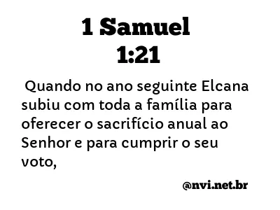 1 SAMUEL 1:21 NVI NOVA VERSÃO INTERNACIONAL