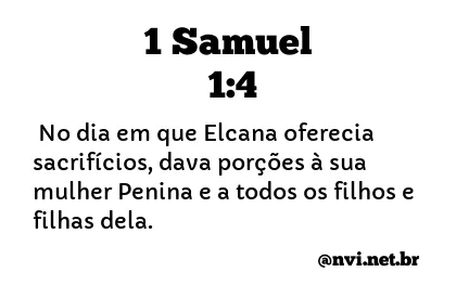 1 SAMUEL 1:4 NVI NOVA VERSÃO INTERNACIONAL