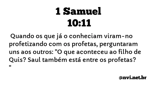 1 SAMUEL 10:11 NVI NOVA VERSÃO INTERNACIONAL