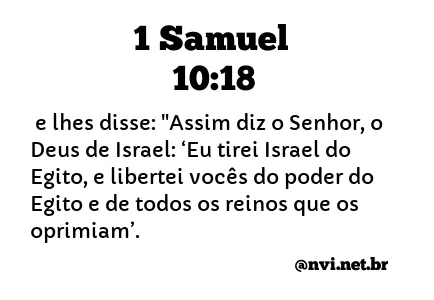 1 SAMUEL 10:18 NVI NOVA VERSÃO INTERNACIONAL