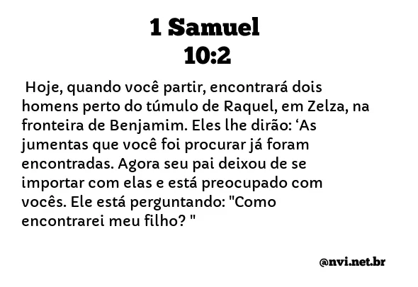 1 SAMUEL 10:2 NVI NOVA VERSÃO INTERNACIONAL