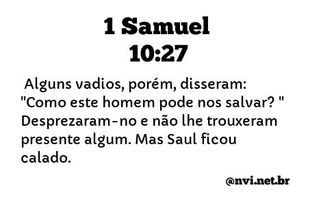 1 SAMUEL 10:27 NVI NOVA VERSÃO INTERNACIONAL