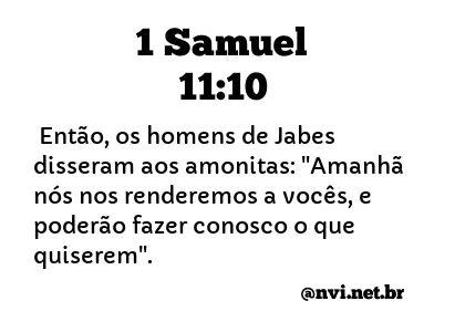 1 SAMUEL 11:10 NVI NOVA VERSÃO INTERNACIONAL