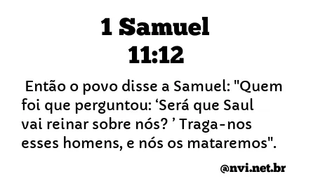 1 SAMUEL 11:12 NVI NOVA VERSÃO INTERNACIONAL