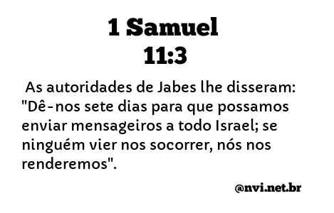 1 SAMUEL 11:3 NVI NOVA VERSÃO INTERNACIONAL