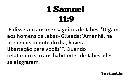 1 SAMUEL 11:9 NVI NOVA VERSÃO INTERNACIONAL