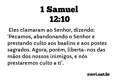 1 SAMUEL 12:10 NVI NOVA VERSÃO INTERNACIONAL