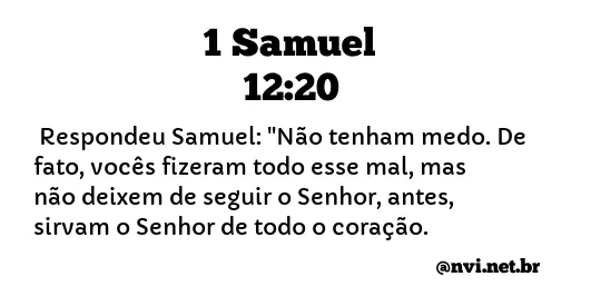 1 SAMUEL 12:20 NVI NOVA VERSÃO INTERNACIONAL