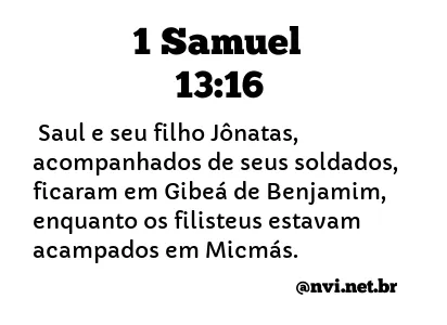 1 SAMUEL 13:16 NVI NOVA VERSÃO INTERNACIONAL