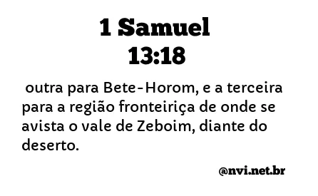 1 SAMUEL 13:18 NVI NOVA VERSÃO INTERNACIONAL