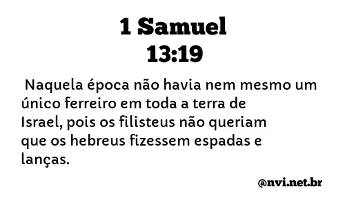 1 SAMUEL 13:19 NVI NOVA VERSÃO INTERNACIONAL