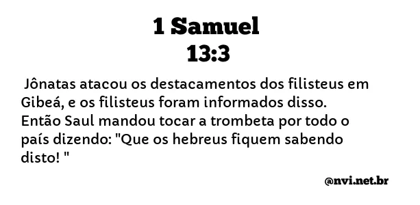 1 SAMUEL 13:3 NVI NOVA VERSÃO INTERNACIONAL