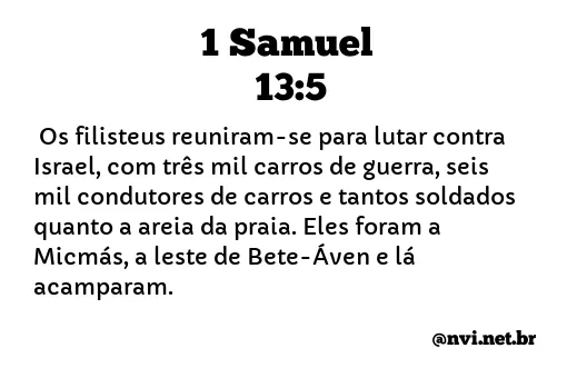 1 SAMUEL 13:5 NVI NOVA VERSÃO INTERNACIONAL