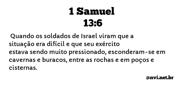 1 SAMUEL 13:6 NVI NOVA VERSÃO INTERNACIONAL