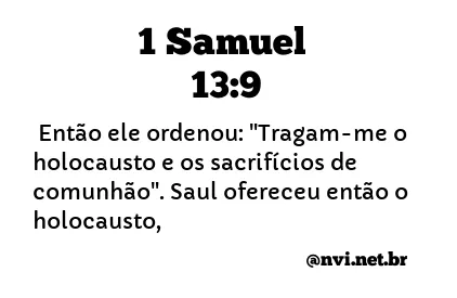 1 SAMUEL 13:9 NVI NOVA VERSÃO INTERNACIONAL