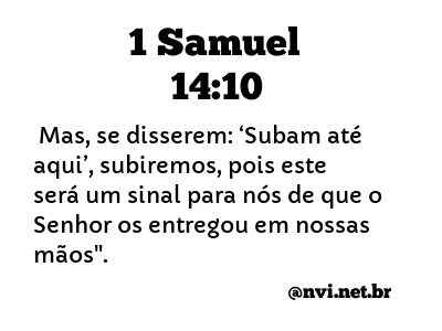 1 SAMUEL 14:10 NVI NOVA VERSÃO INTERNACIONAL