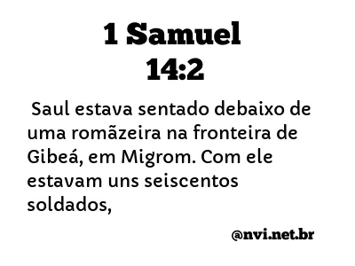 1 SAMUEL 14:2 NVI NOVA VERSÃO INTERNACIONAL