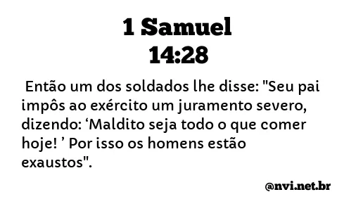 1 SAMUEL 14:28 NVI NOVA VERSÃO INTERNACIONAL