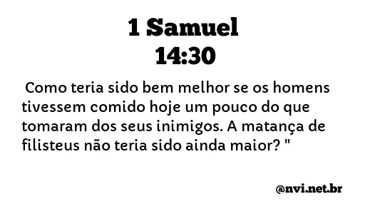 1 SAMUEL 14:30 NVI NOVA VERSÃO INTERNACIONAL