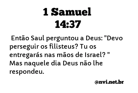 1 SAMUEL 14:37 NVI NOVA VERSÃO INTERNACIONAL