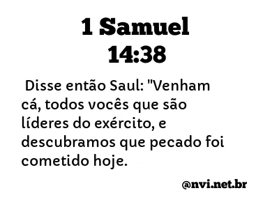 1 SAMUEL 14:38 NVI NOVA VERSÃO INTERNACIONAL